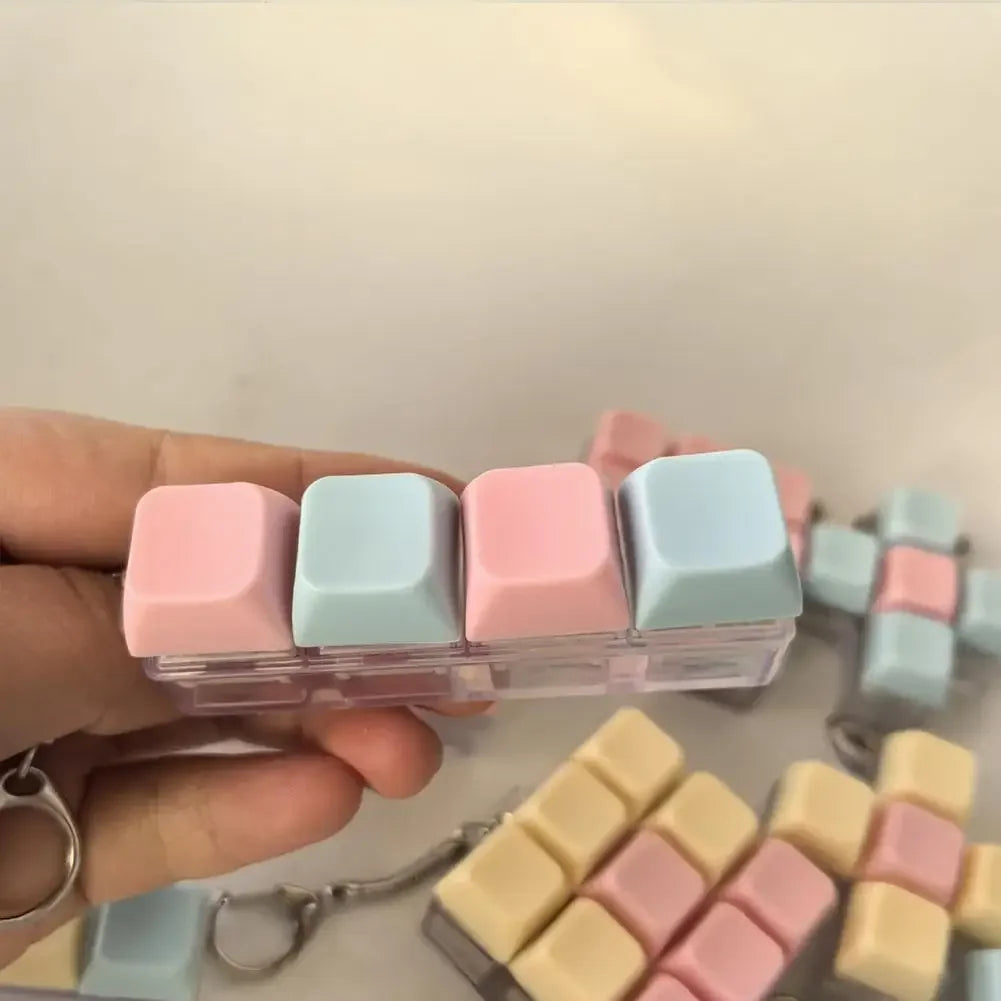 Keyboard Fidget Toy Mini Mechanical Keychain Stress Relief Toy