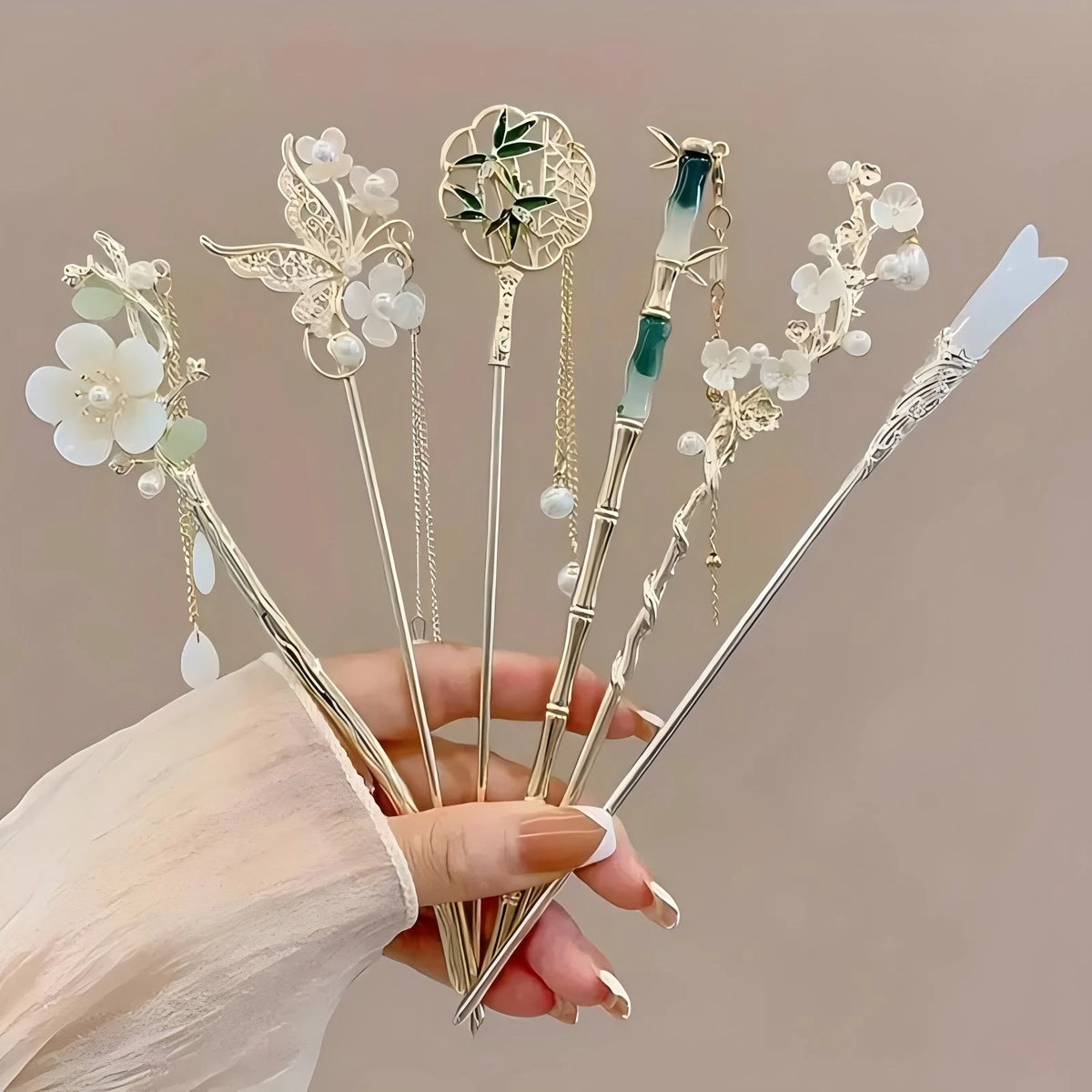 Chinese Hair Stick, Floral Tassel Hairpin for Women & Hairstyles