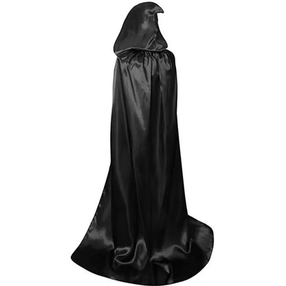 Hooded Halloween Cloak Black Cape – Unisex Witch Cosplay Costume