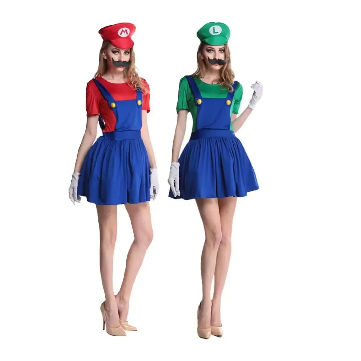 Green Plumber Costume Adult Unisex Set with Hat & Mustache