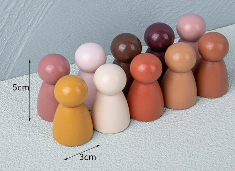 Wooden Rainbow Building Blocks – Montessori Stacking Balance Toy