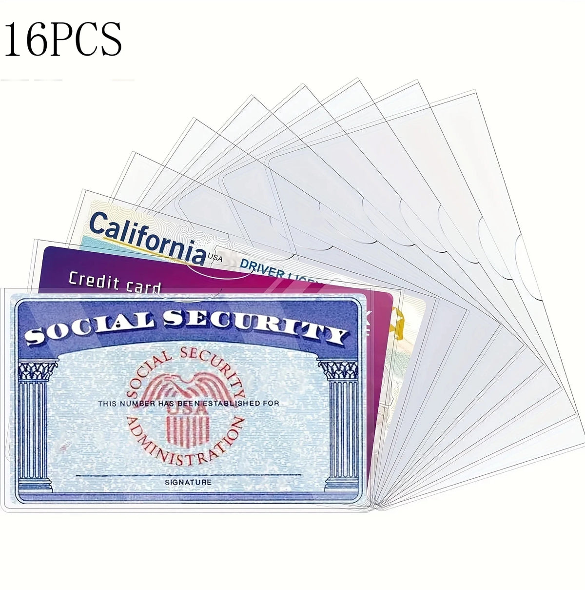 8-Pack PVC Card Protective Sleeves for Credit, Insurance & ID Cards