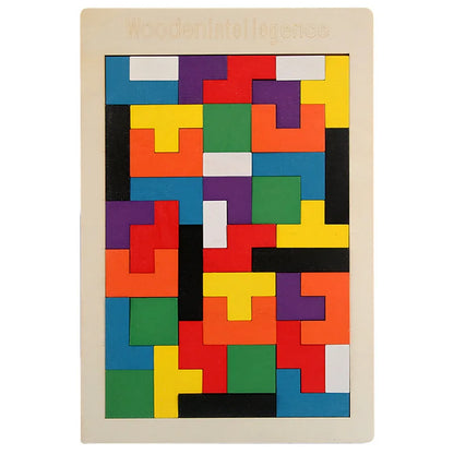 Wooden Tangram Puzzle – Colorful Geometric Learning Toy
