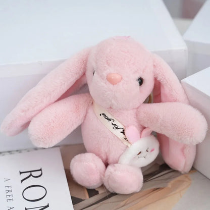 Rabbit Fur Keychain – Plush Bag Charm Animal Accessory
