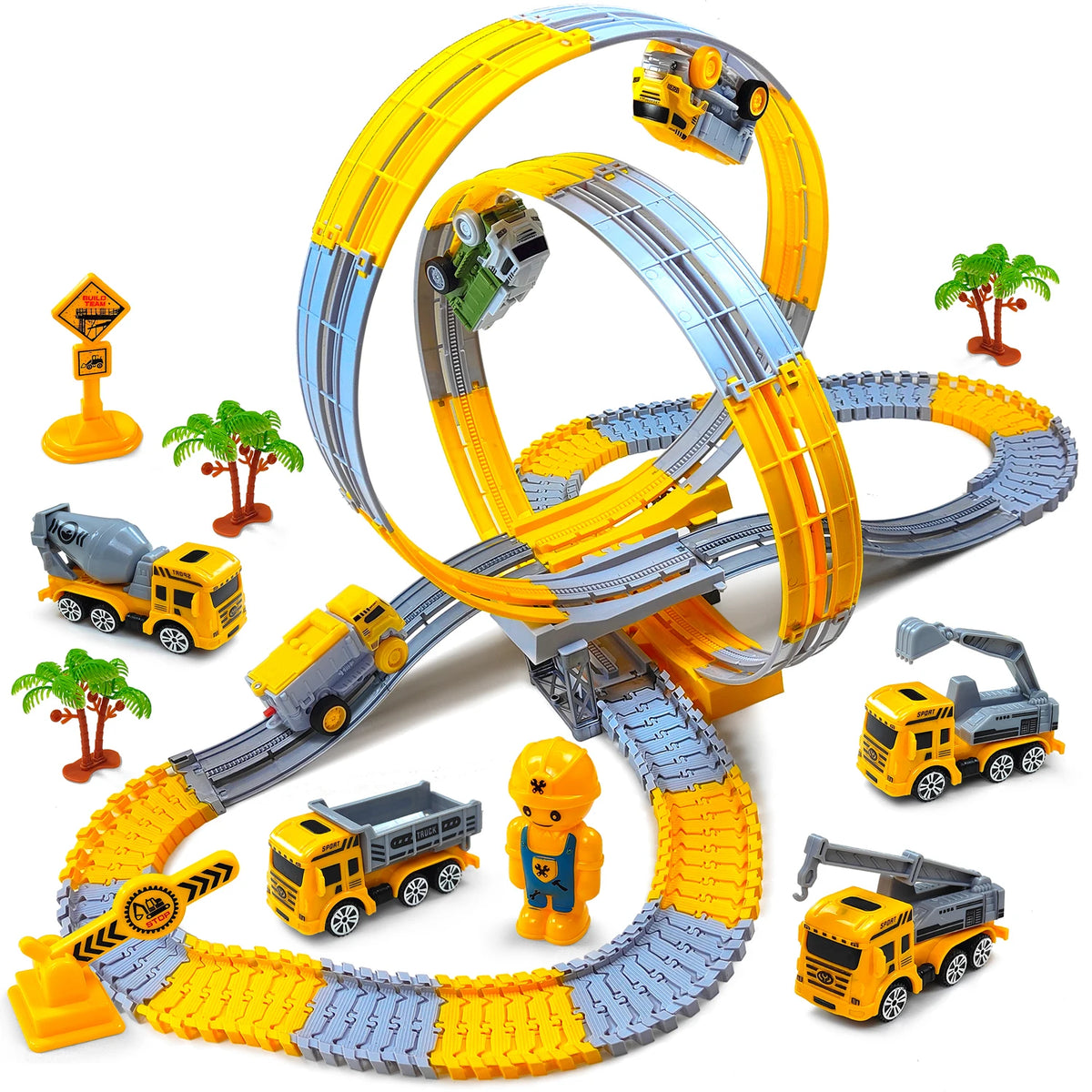 Dinosaur Race Track Toy Set – Flexible Track with Mini Car