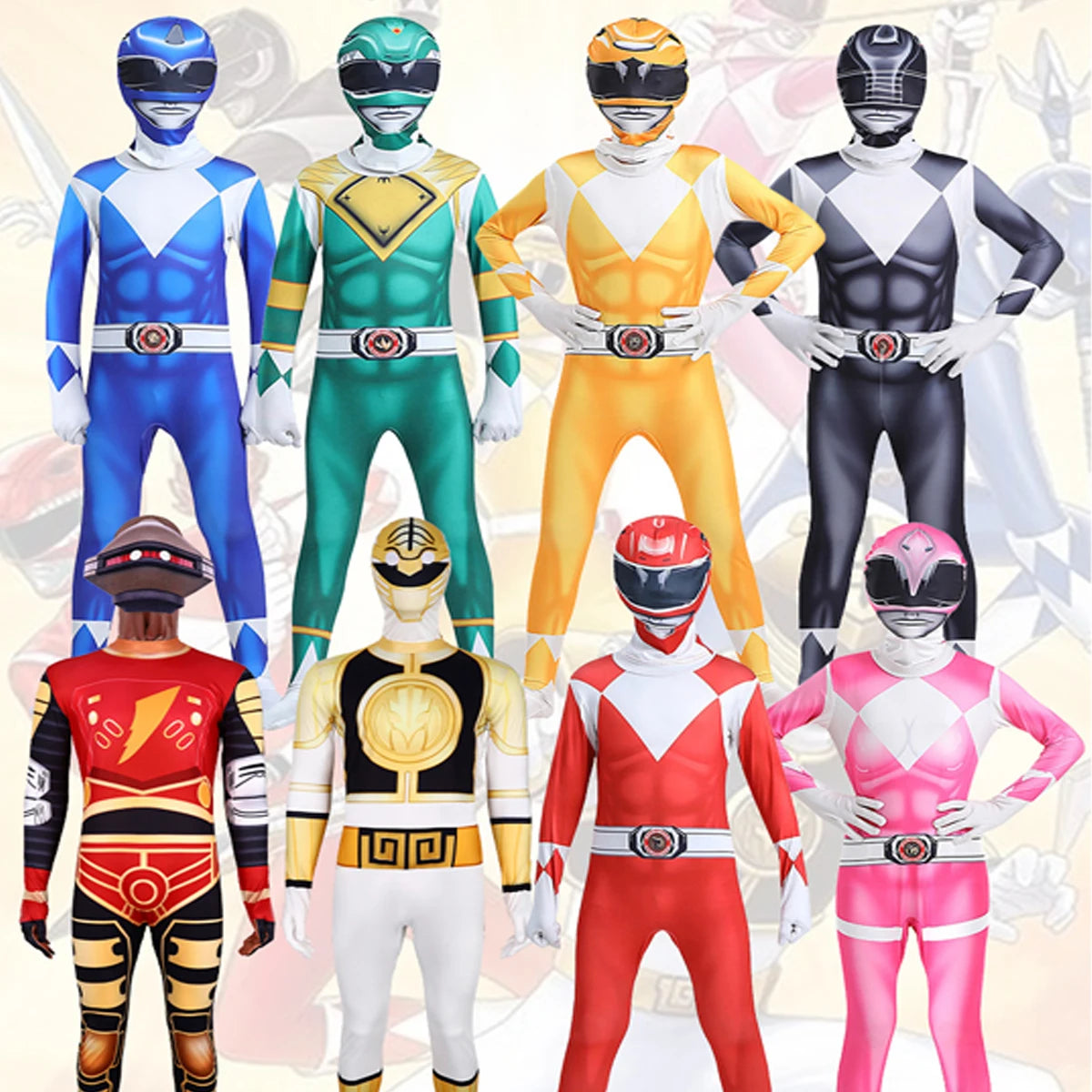 Superhero Samurai Cosplay Costume Adult Jumpsuit with Mask