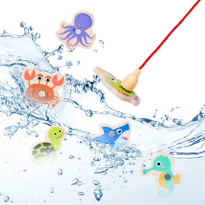 Magnetic Fishing Game for Kids – Wooden Marine Life Learning Toy