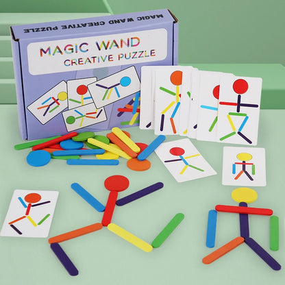 Shape Matching Puzzle – Montessori Wooden Fine Motor Thinking Game