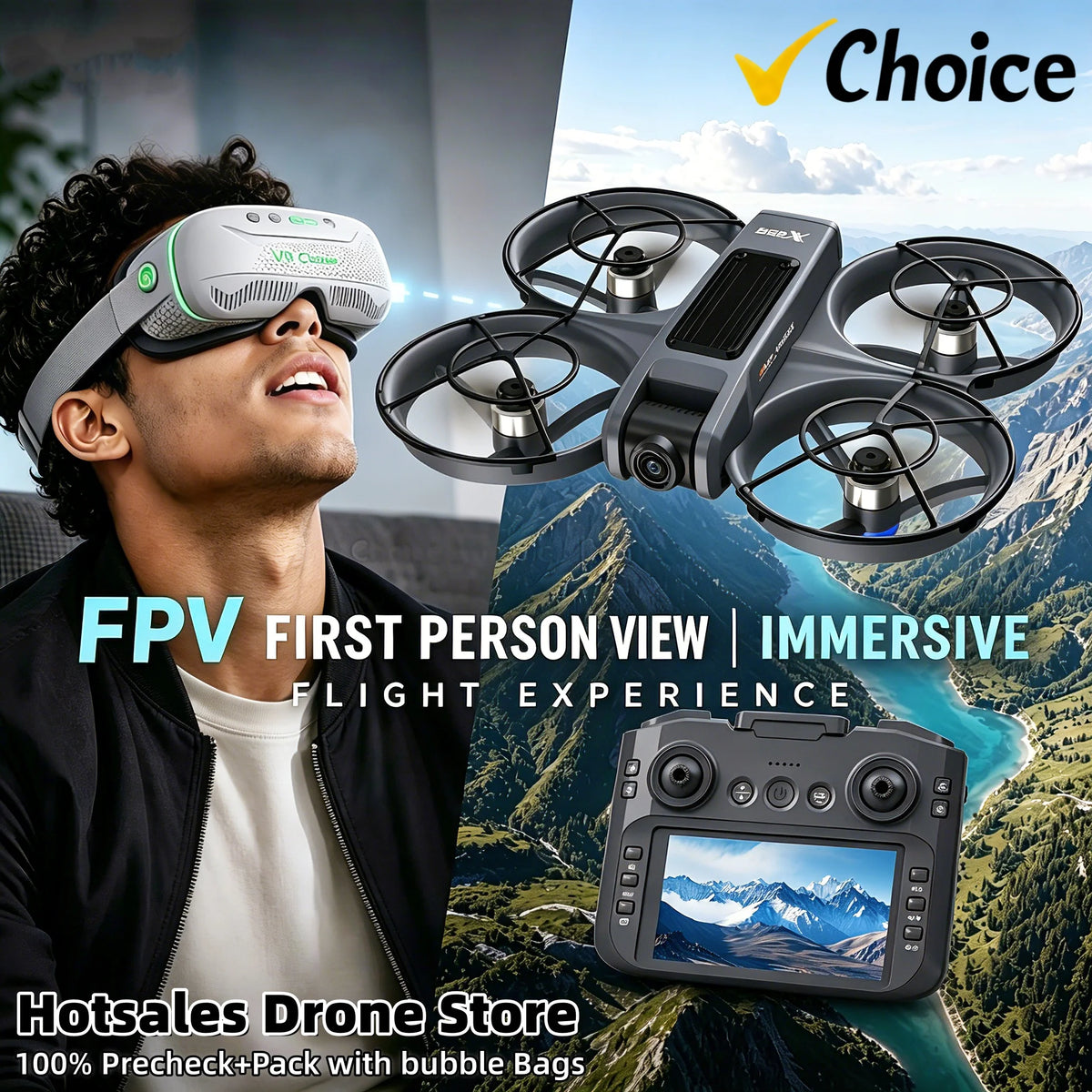 8K Camera Drone with GPS, Brushless Motors and FPV Control