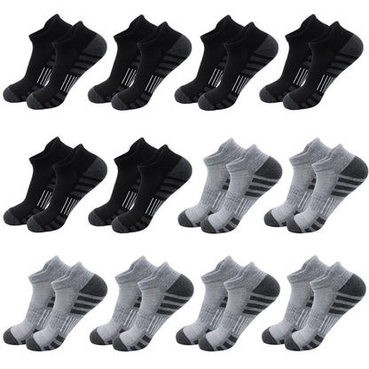 6/24Pairs Ankle Athletic Running Socks Cushioned Breathable Low Cut Sports Tab Socks For Men And Women
