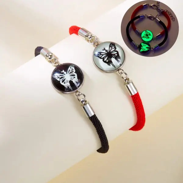 Sun Moon Couple Bracelets, Luminous Matching Rope Bracelets for Couples