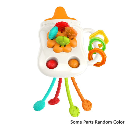 Pull String Toy – Silicone Baby Sensory Teething Montessori Toy
