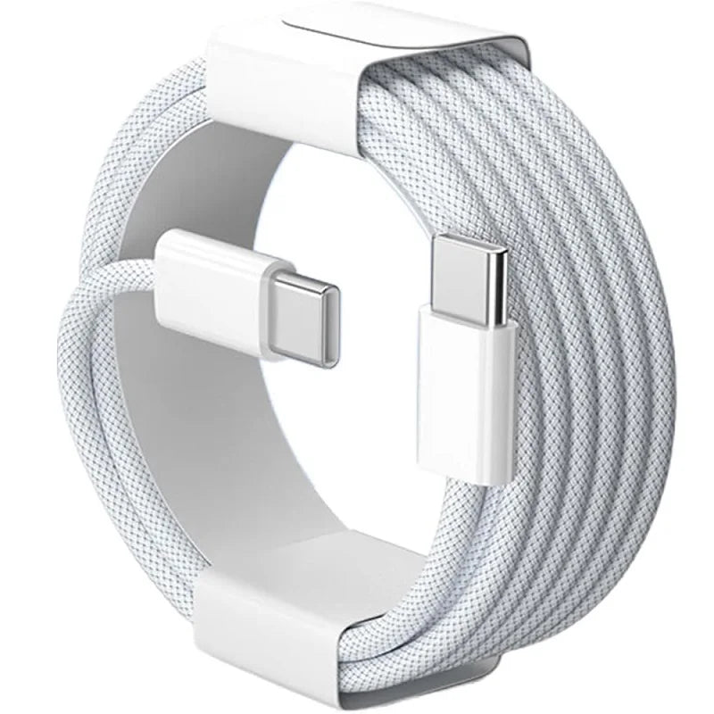 60W PD Nylon Braided USB-C to USB C Fast Charger Cable For iPhone 17 16 15 /Pro Max Compatibility Samsung Type C Fast Charging
