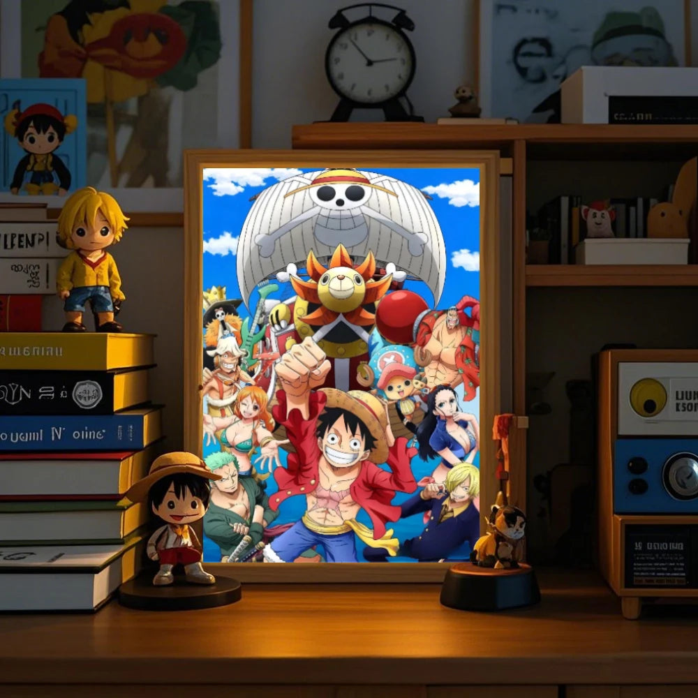 Anime Light Painting Photo Frame with 3-Color LED Night Light