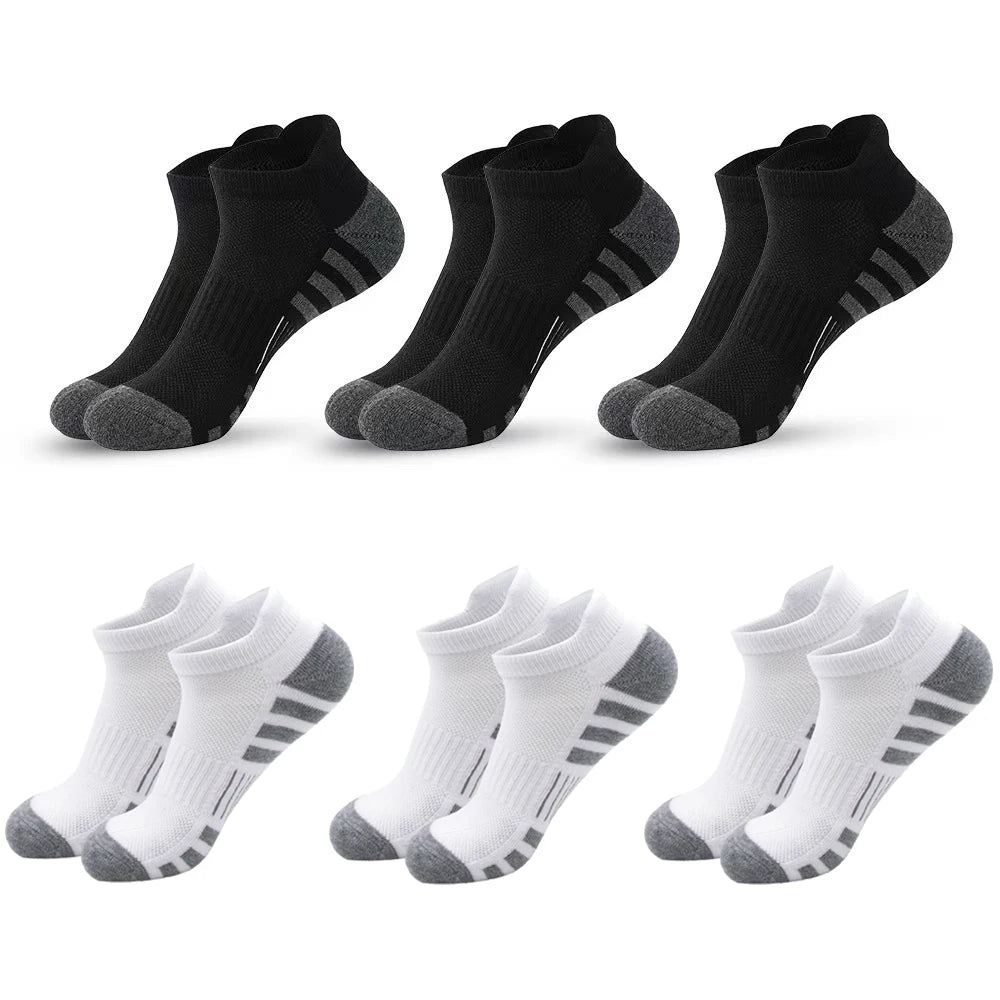 6/24Pairs Ankle Athletic Running Socks Cushioned Breathable Low Cut Sports Tab Socks For Men And Women