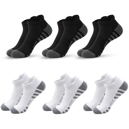 6/24Pairs Ankle Athletic Running Socks Cushioned Breathable Low Cut Sports Tab Socks For Men And Women