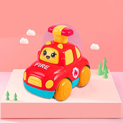 Baby Toy Cars for Toddlers – ABS Push and Go Cartoon Trucks