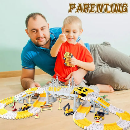 Electric Track Toy Car DIY Engineering Set for Kids