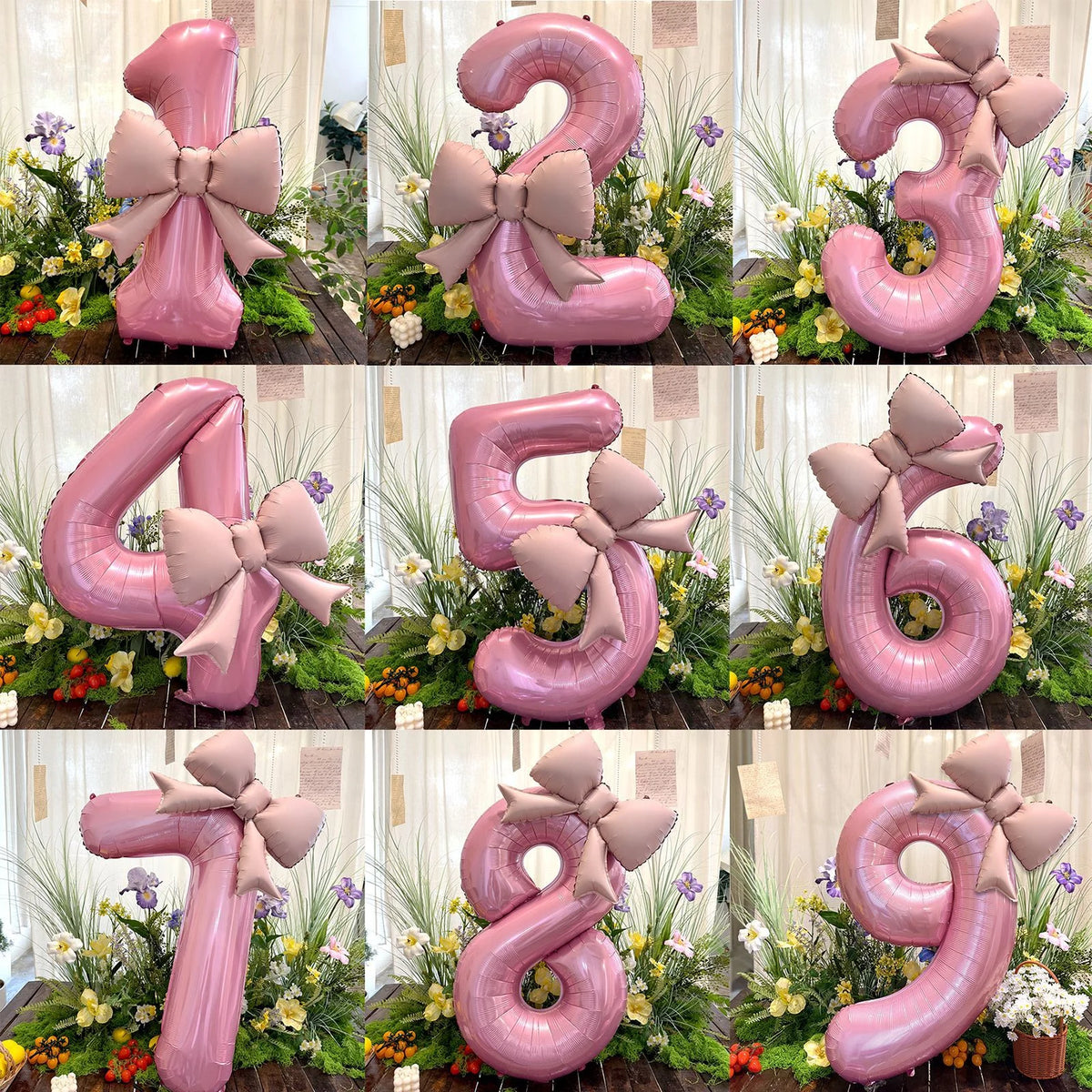 Pink Bow Balloons – 2-Pack 40-Inch Aluminum Foil Party Decor