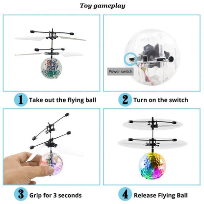 Gesture Control Flying Ball Toy – LED Hand Controlled Hover Ball