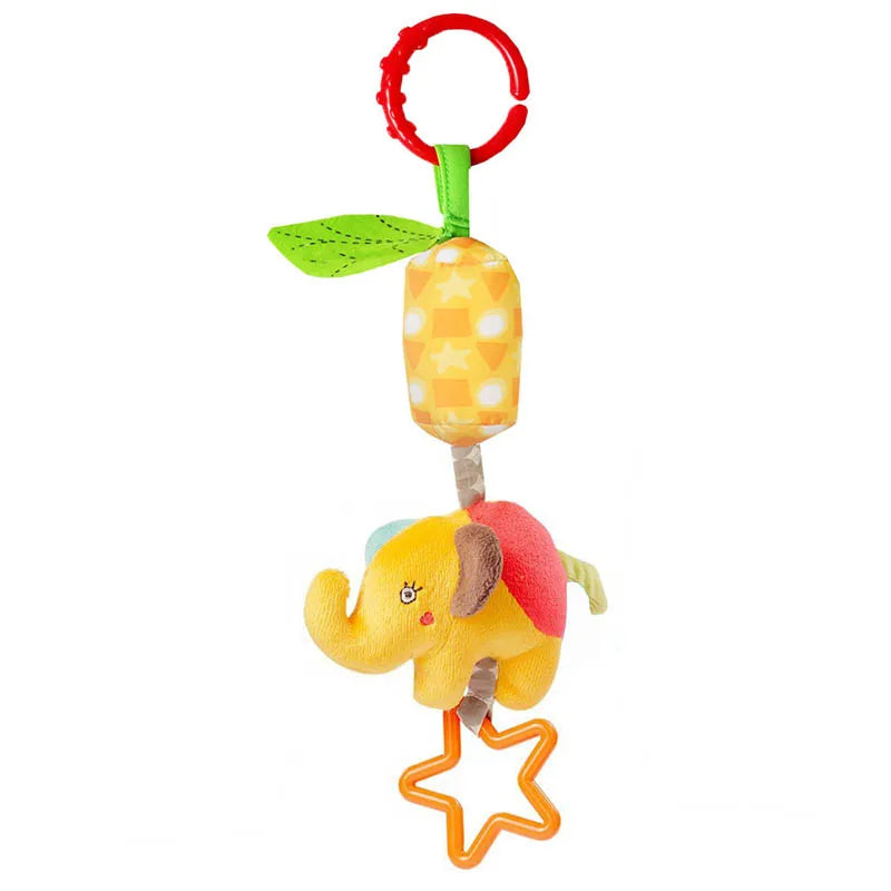 Baby Hanging Rattle – Plush Animal Sensory Toy for Stroller & Crib
