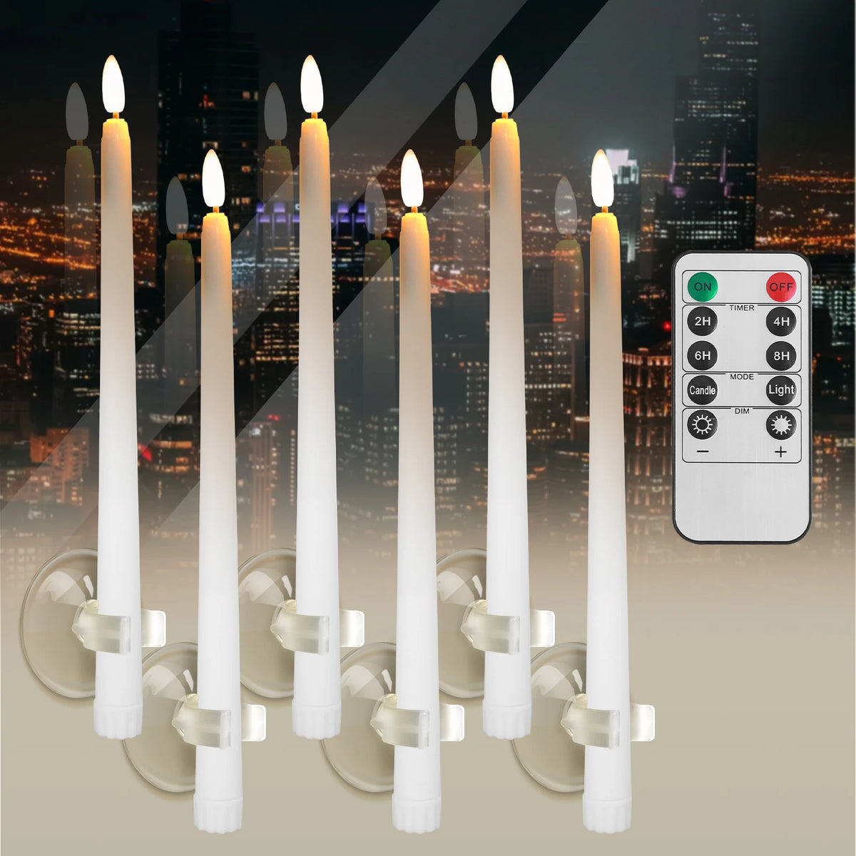 LED Flameless Taper Candles with Remote and Timer, 12/24 Pack