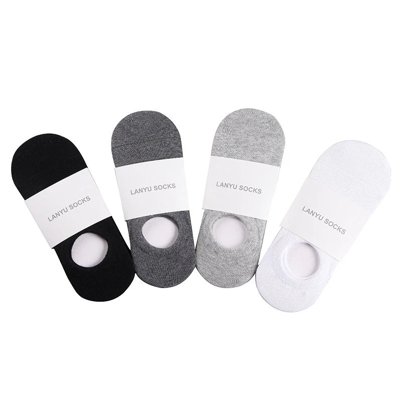 5 Pairs Men Invisible Boat Socks Non Slip Low Cut Ankle Socks Daily Casual Wear Comfort Compression Socks Fashion Breathable