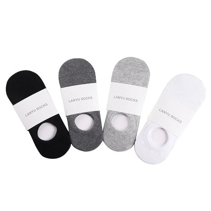 5 Pairs Men Invisible Boat Socks Non Slip Low Cut Ankle Socks Daily Casual Wear Comfort Compression Socks Fashion Breathable