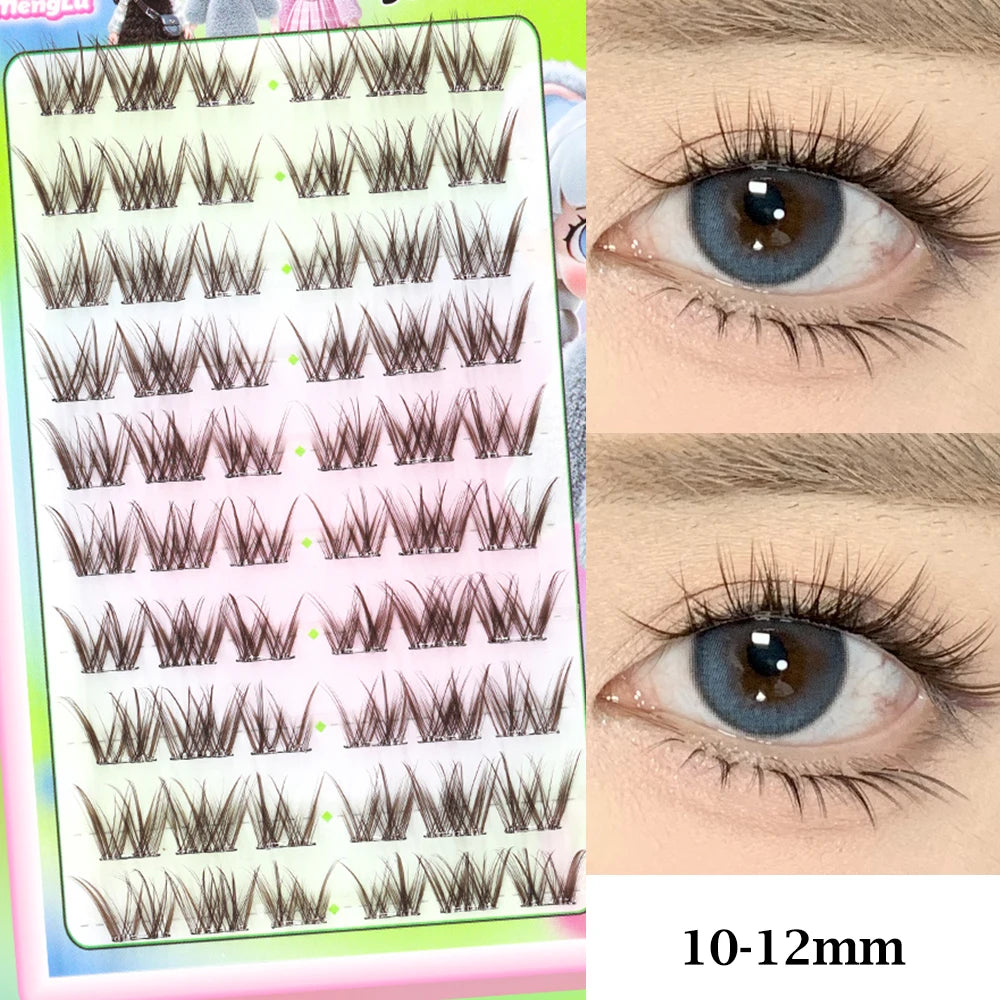 No Glue Needed Idol False Eyelashes Large Capacity 7-9mm Self Adhesive Eyelashes tweezers DIY Lash Extension Cluster Lashes