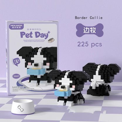 Mini Dog & Cat Building Block Model – Cute Pet Ornament