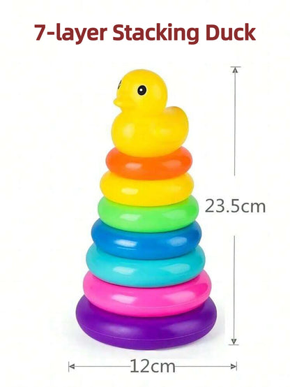 Rainbow Ring Toss Toy Stacking Circle Game for Kids