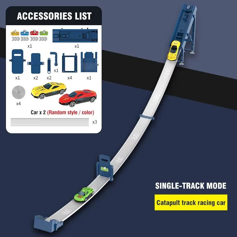 Race Track Ramp Toy – Gliding Car Rail Set for Kids