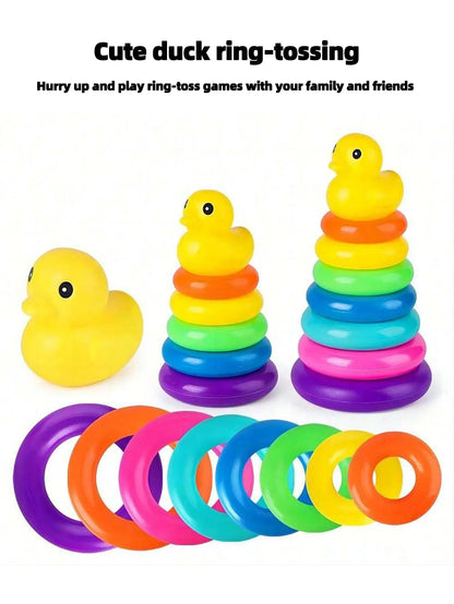 Rainbow Ring Toss Toy Stacking Circle Game for Kids