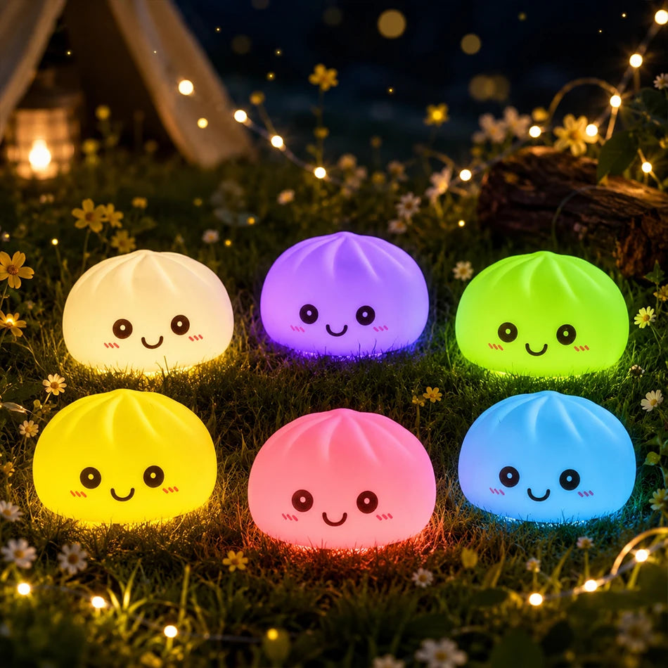 Dumpling Night Light LED Desktop Lamp Cute Glowing Décor