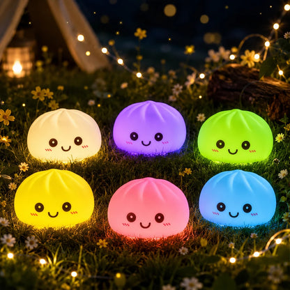 Dumpling Night Light LED Desktop Lamp Cute Glowing Décor