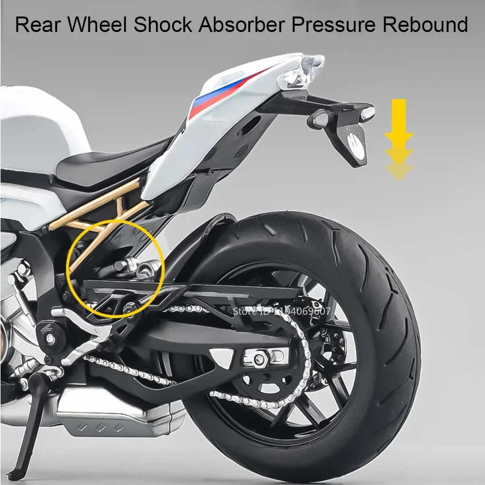 1:12 Diecast Motorcycle Model – Alloy Light & Sound Collectible