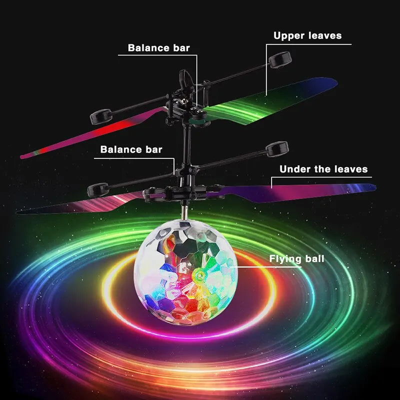 Gesture Control Flying Ball Toy – LED Hand Controlled Hover Ball