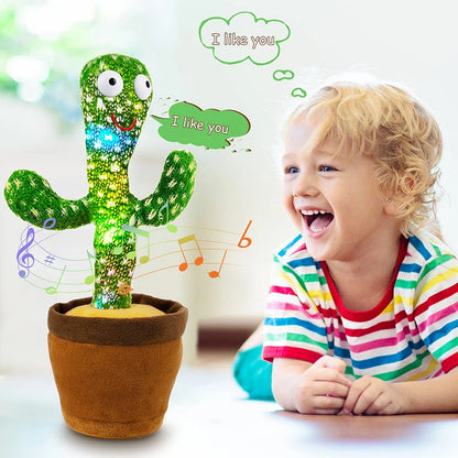 Dancing Cactus Toy with Music, Voice Repeat and Interactive Plush Fun