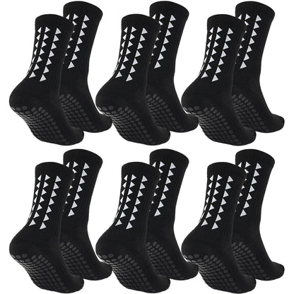 6 Pairs Men Women Football Grip Socks Towel Bottom Sport Socks Rugby Soccer Cycling Running Exercise Athletic Socks