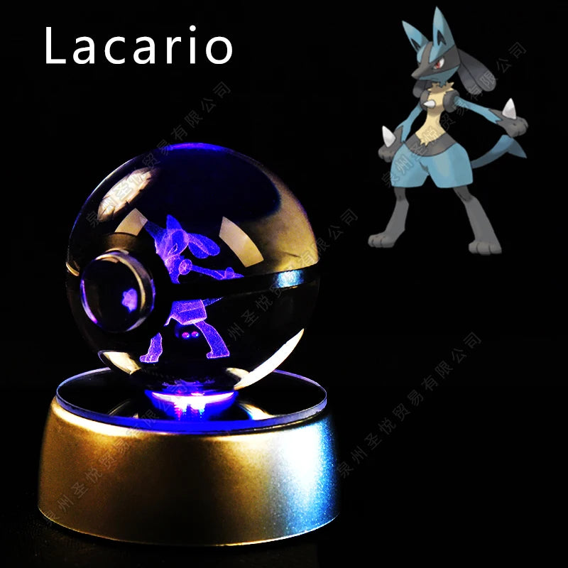 3D Crystal Ball Night Light – LED Glass Lamp with Colorful Base