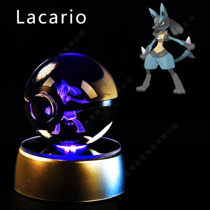3D Crystal Ball Night Light – LED Glass Lamp with Colorful Base