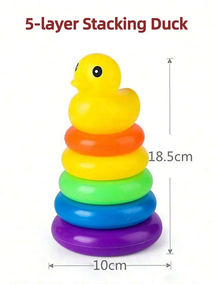 Rainbow Ring Toss Toy Stacking Circle Game for Kids