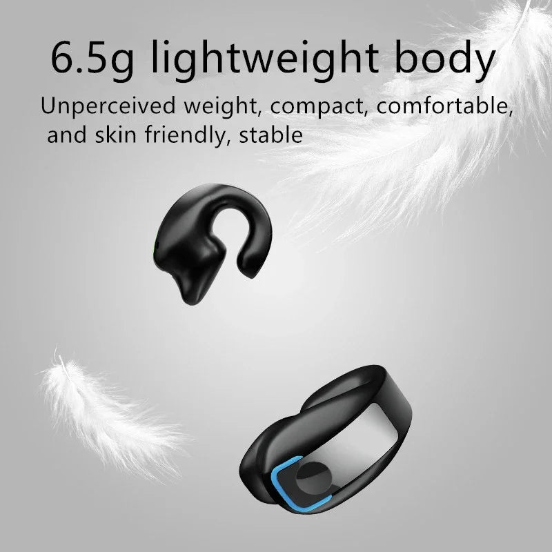 Open Ear Wireless Headphones with Clip-On Design and Microphone