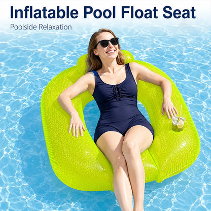 Inflatable Pool Float Chair with Cup Holder