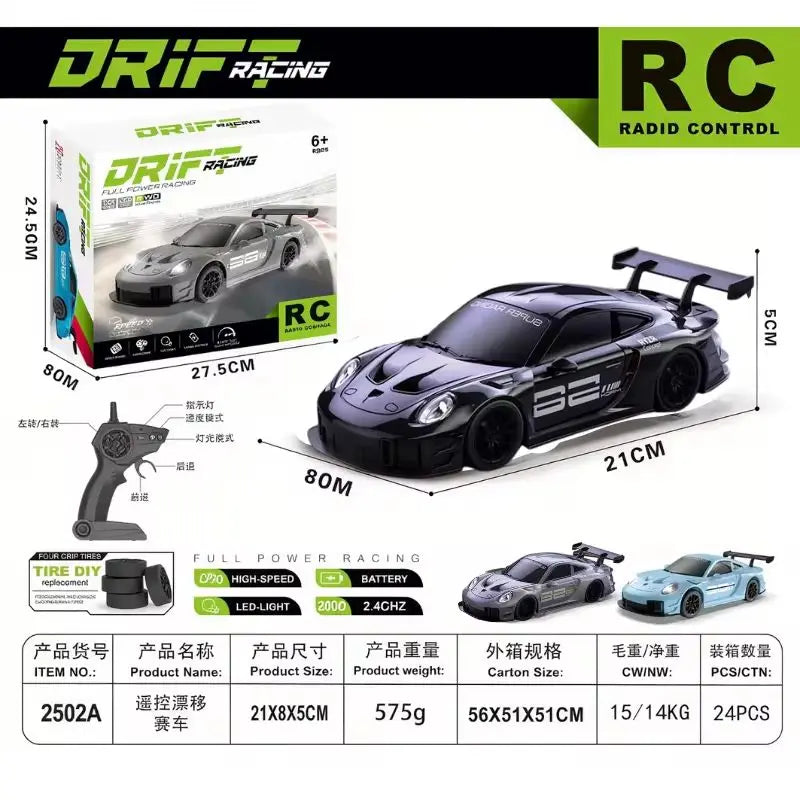 1:24 Scale RC Drift Racing Car with LED Lights and 4WD