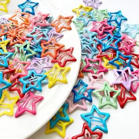 Girls Hair Clips – Colorful Star Snap Barrettes