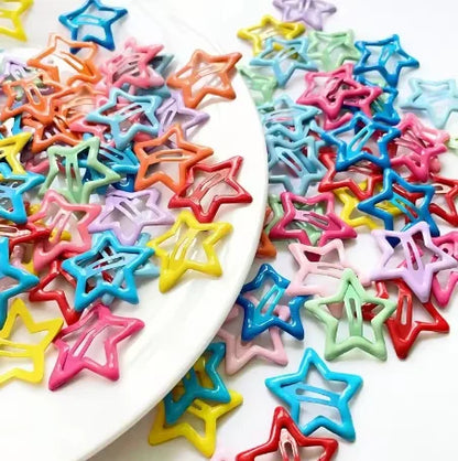 Girls Hair Clips – Colorful Star Snap Barrettes