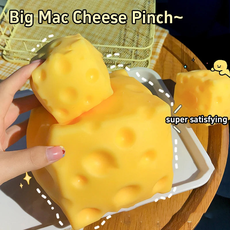 Cheese Squishy Toy – Slow Rising Squeeze Fidget Ornament