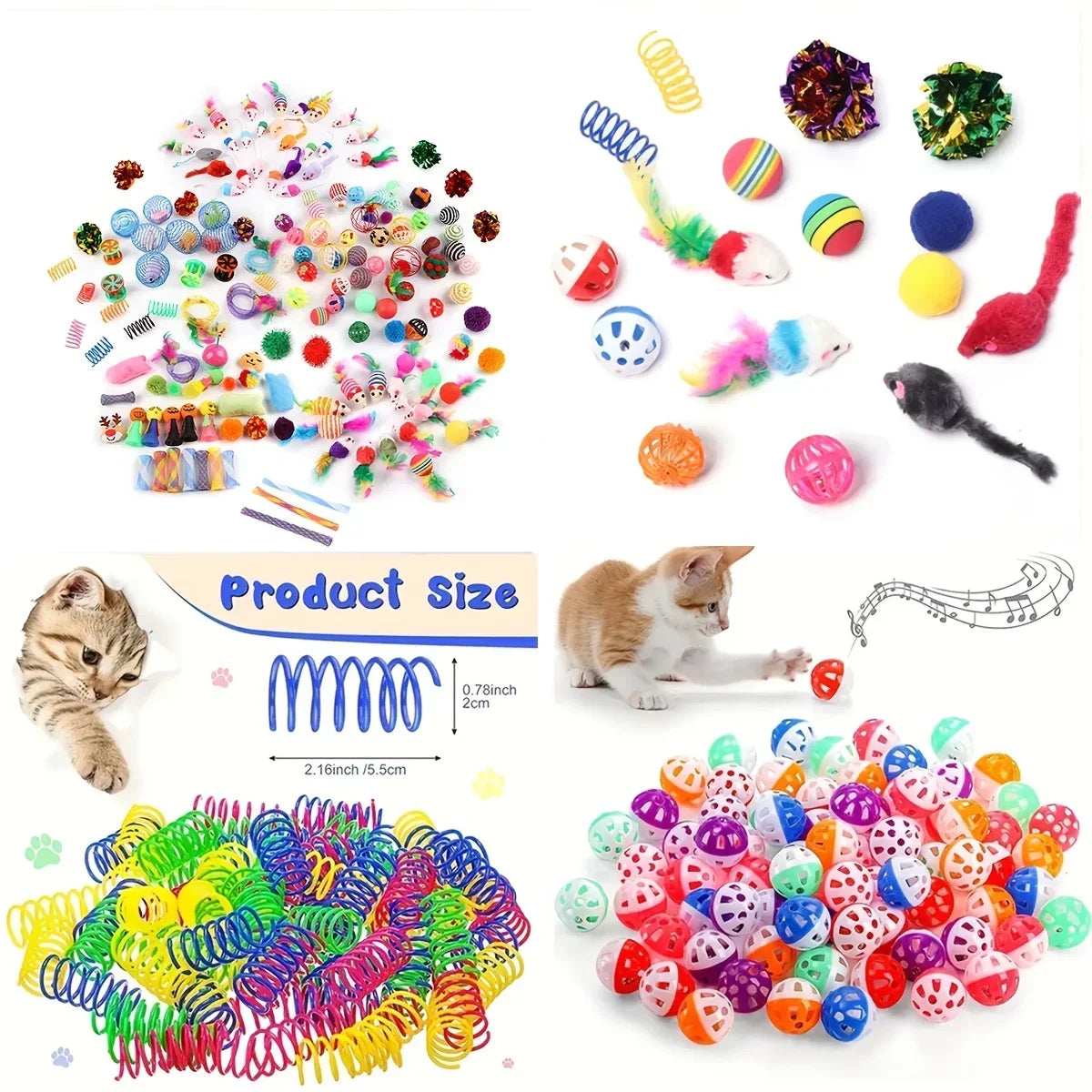 Cat Toy Variety Pack – Plush & Plastic Toys for Multiple Cats