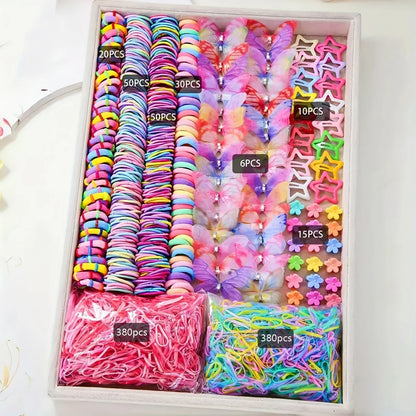 Girls Hair Accessories Set Colorful Cartoon Hair Bands Bow Headpieces